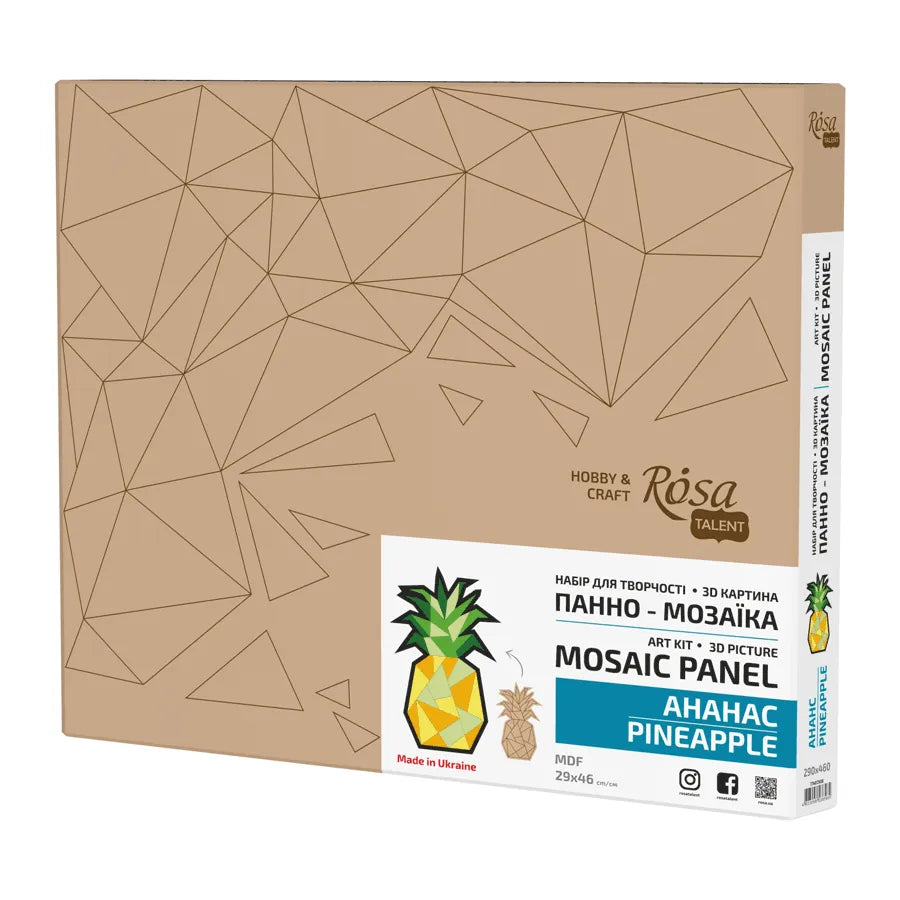 Rosa Talent Pineapple - Painting Your Puzzle Art Kit. MDF Mosaic Panel. 11.42*18.11 inches.
