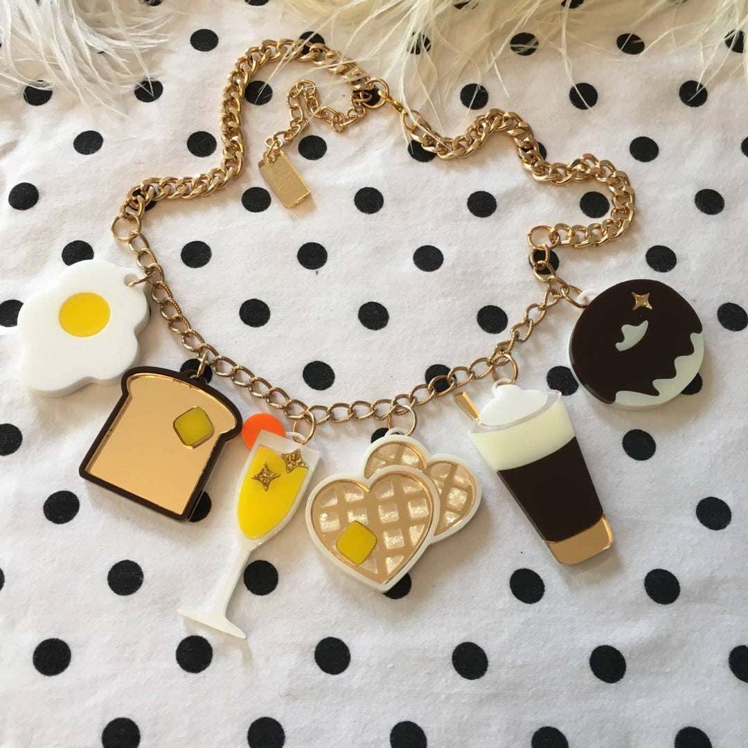 Ladies Who Brunch Acrylic Charm Statement Necklace