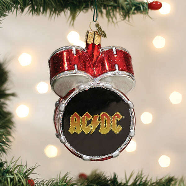 Old World Christmas AC/DC Drum Set Blown Glass Ornament