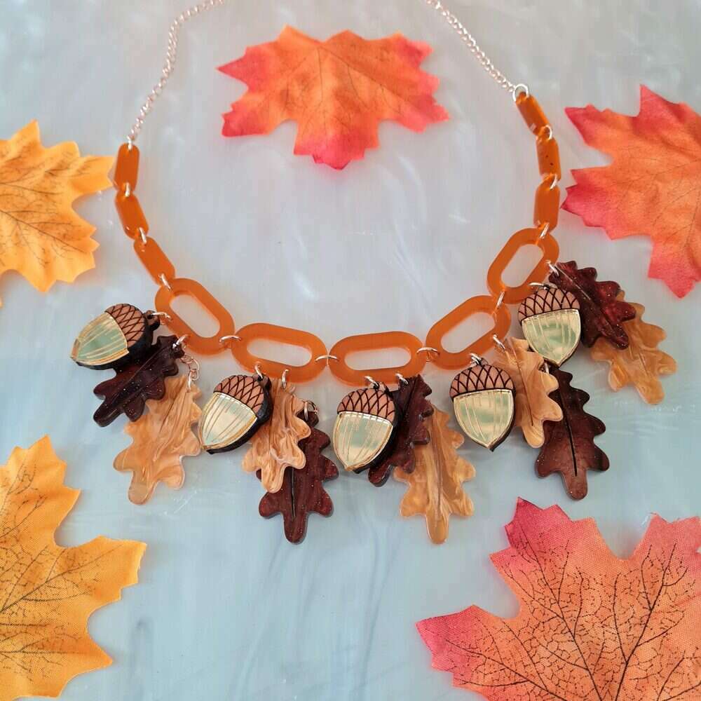 Acorn Charm Statement Necklace 3