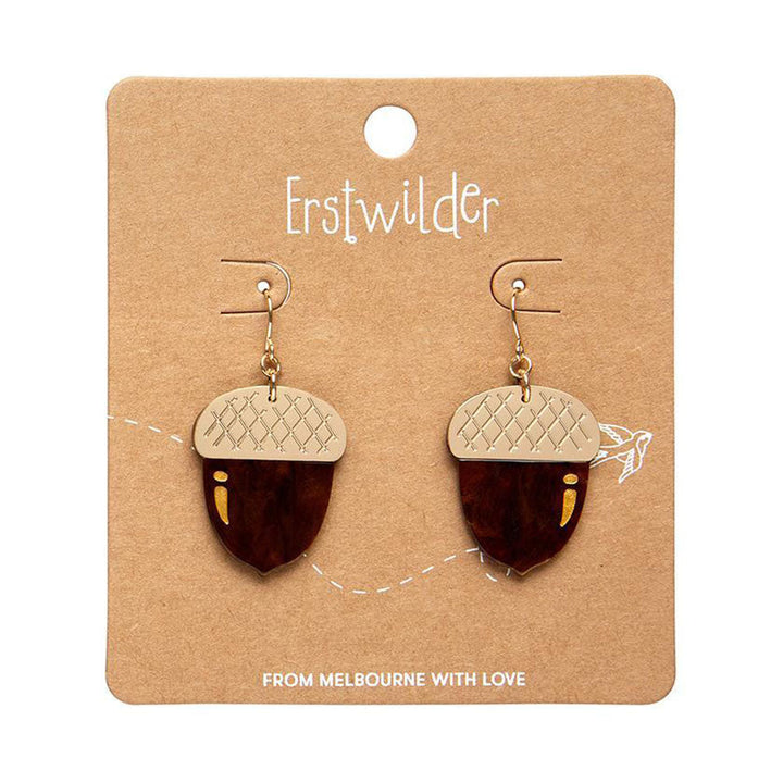 Acorn Drop Earrings - Brown (3 Pack) by Erstwilder image 1