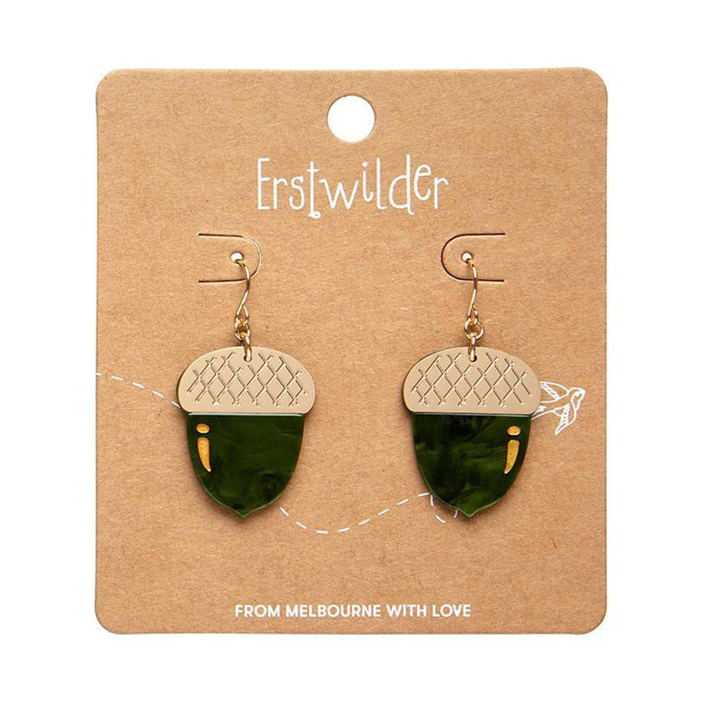 Acorn Drop Earrings - Green (3 Pack) by Erstwilder image 1