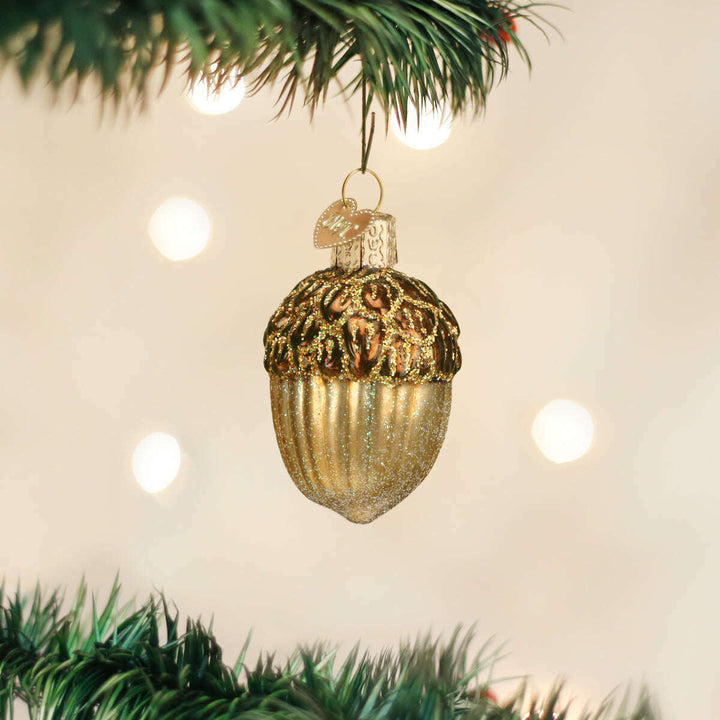 Old World Christmas Acorn Blown Glass Ornament