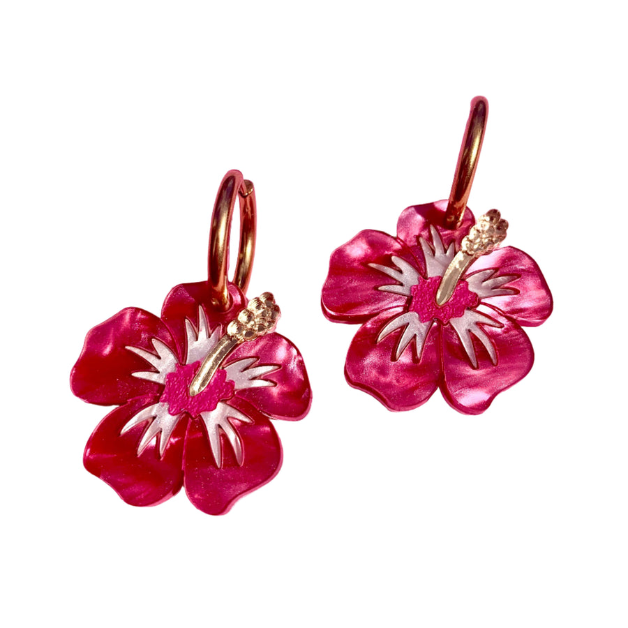 acrylic hibiscus earrings not picasso