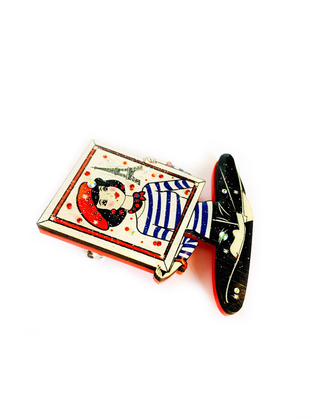 French Mime Girl Brooch by Rosie Rose Parker