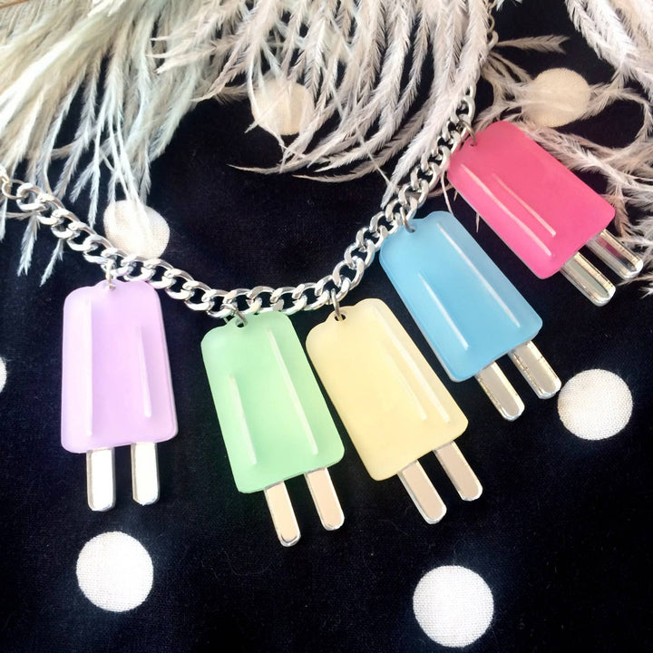 Pastel Ice Pop Popsicle Charm Necklace