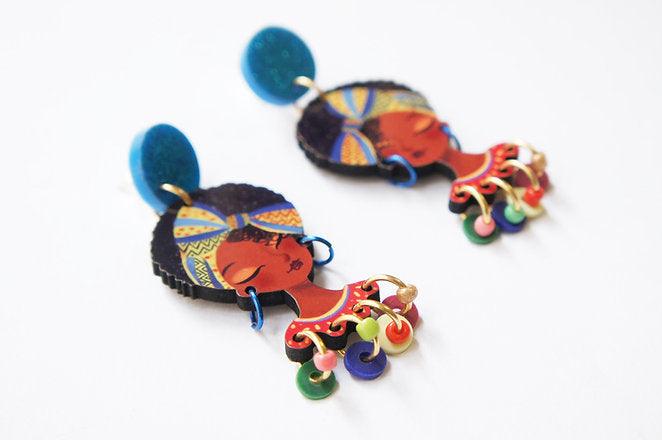 African Girl Earrings by LaliBlue - Quirks!