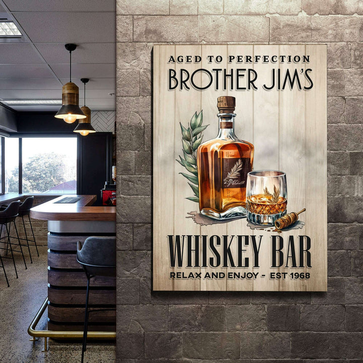 Aged To Perfection Whiskey Bar Sign
