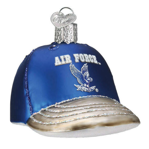 Old World Christmas Air Force Baseball Cap Blown Glass Ornament
