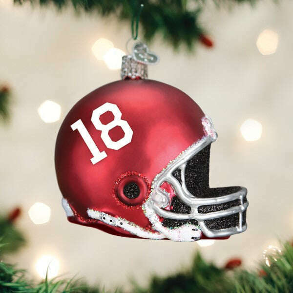 Old World Christmas Alabama Helmet Blown Glass Ornament