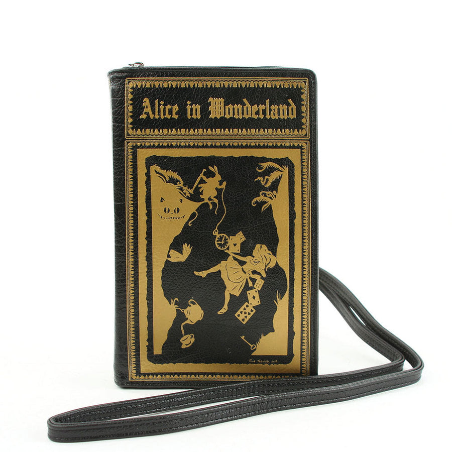 Alice In Wonderland Book Clutch Cross Body Bag In Vinyl by Book Bags