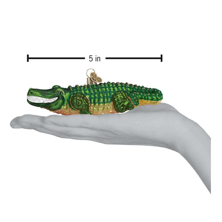 Old World Christmas Alligator Blown Glass Ornament