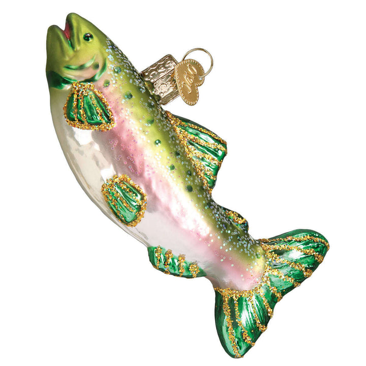 Old World Christmas Alpine Rainbow Trout Blown Glass Ornament