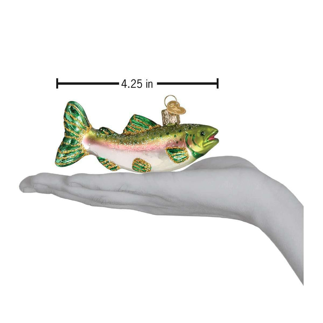 Old World Christmas Alpine Rainbow Trout Blown Glass Ornament