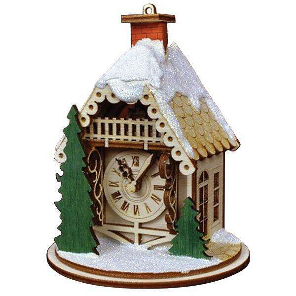 Old World Christmas Alpine Time Clock Shoppe Blown Glass Ornament