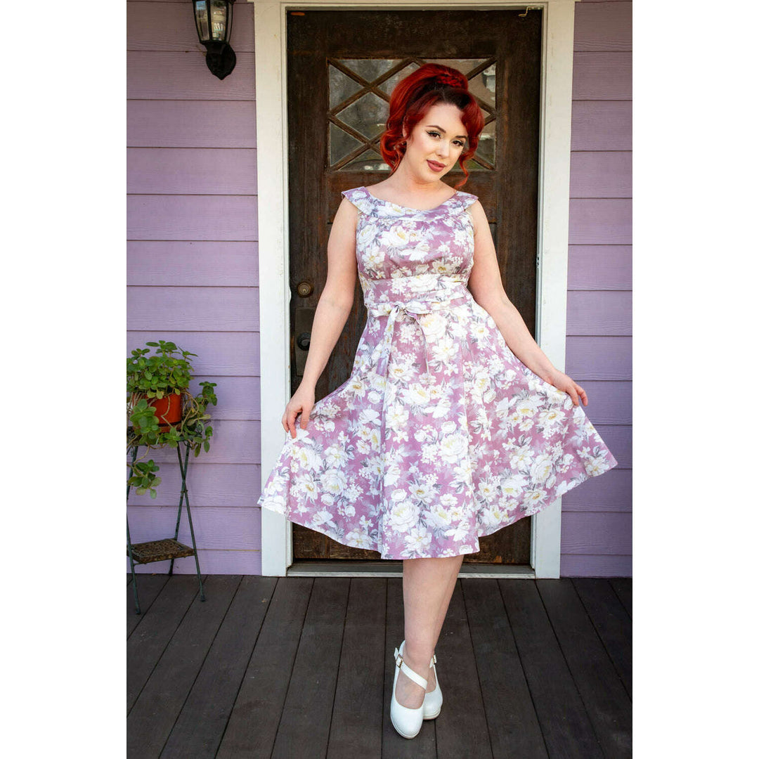 Amanda Dress - Huntington Gardens, Mauve*sale