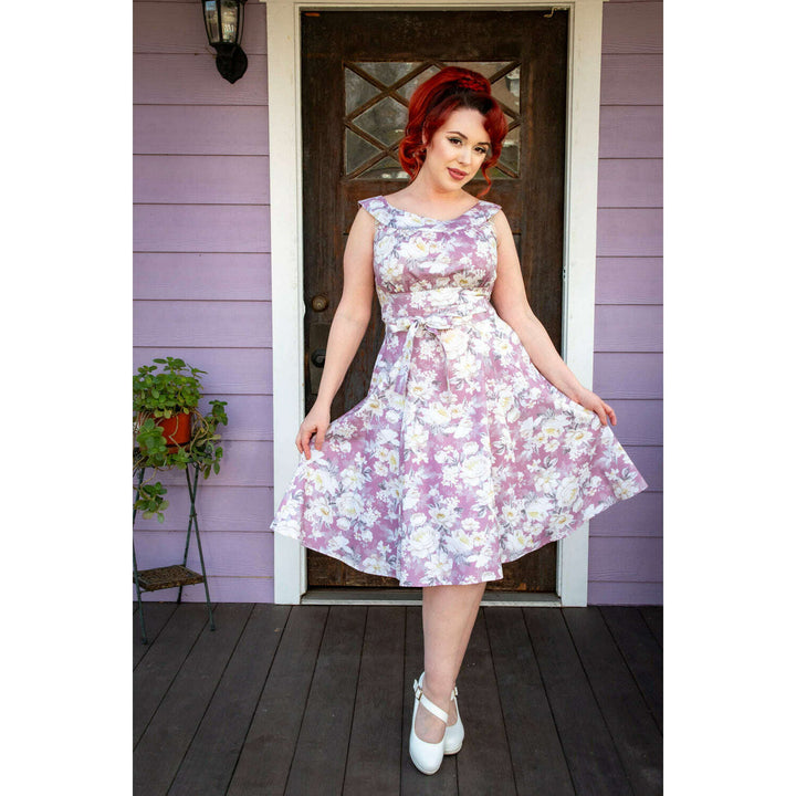 Amanda Dress - Huntington Gardens, Mauve*sale