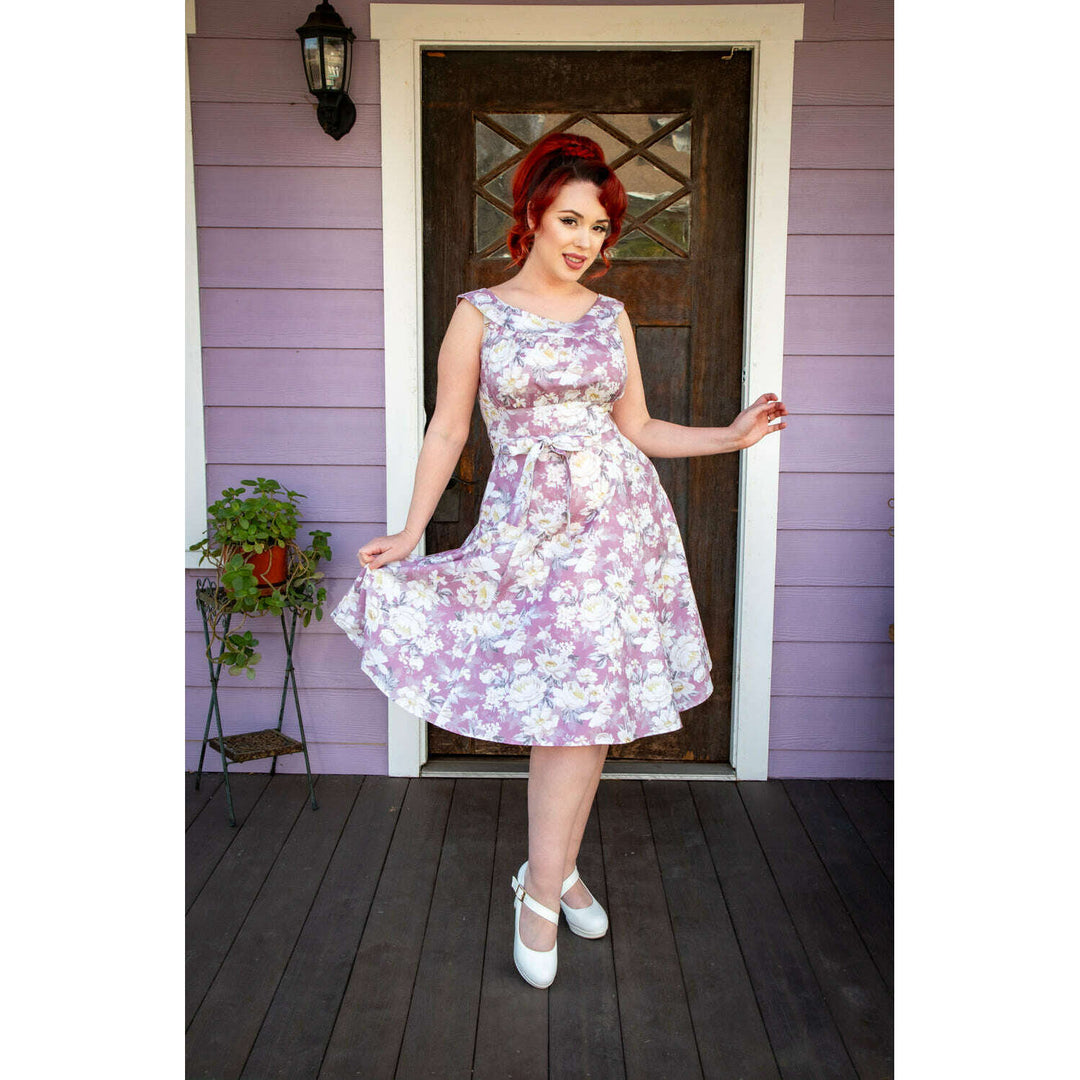 Amanda Dress - Huntington Gardens, Mauve*sale