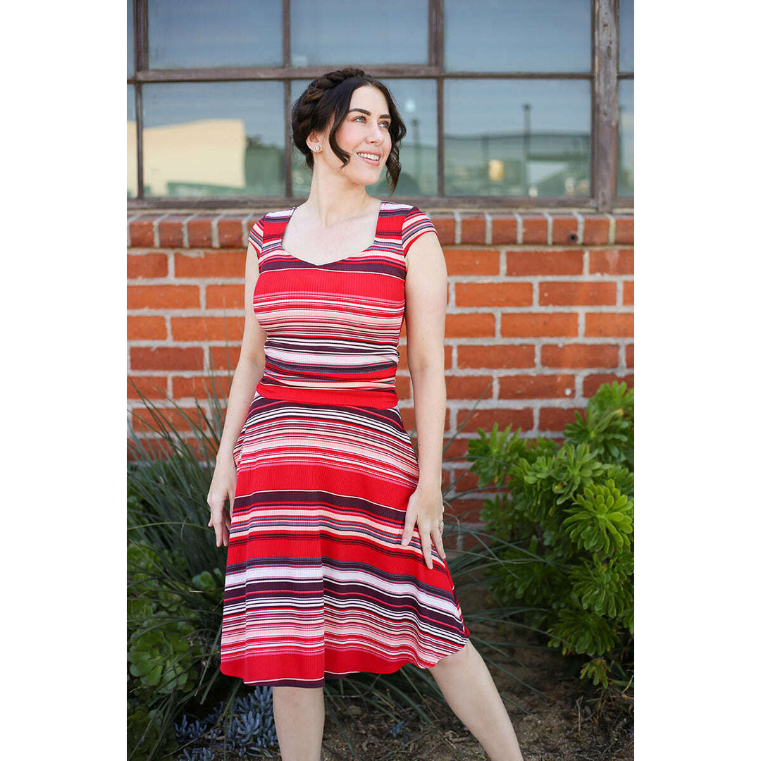Amelia Dress in Retro Stripes - XS Only