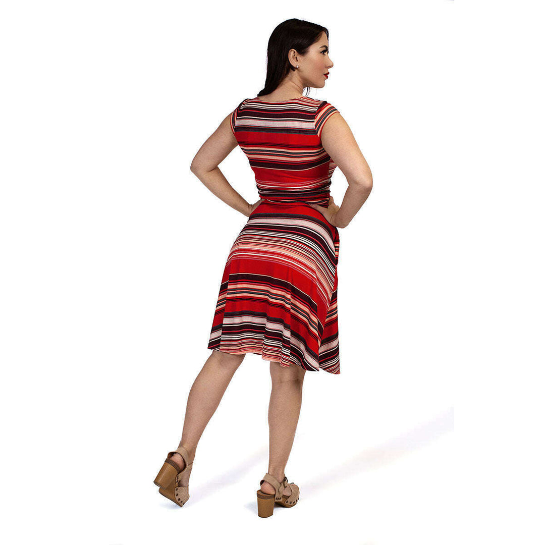 Amelia Dress in Retro Stripes - XS Only