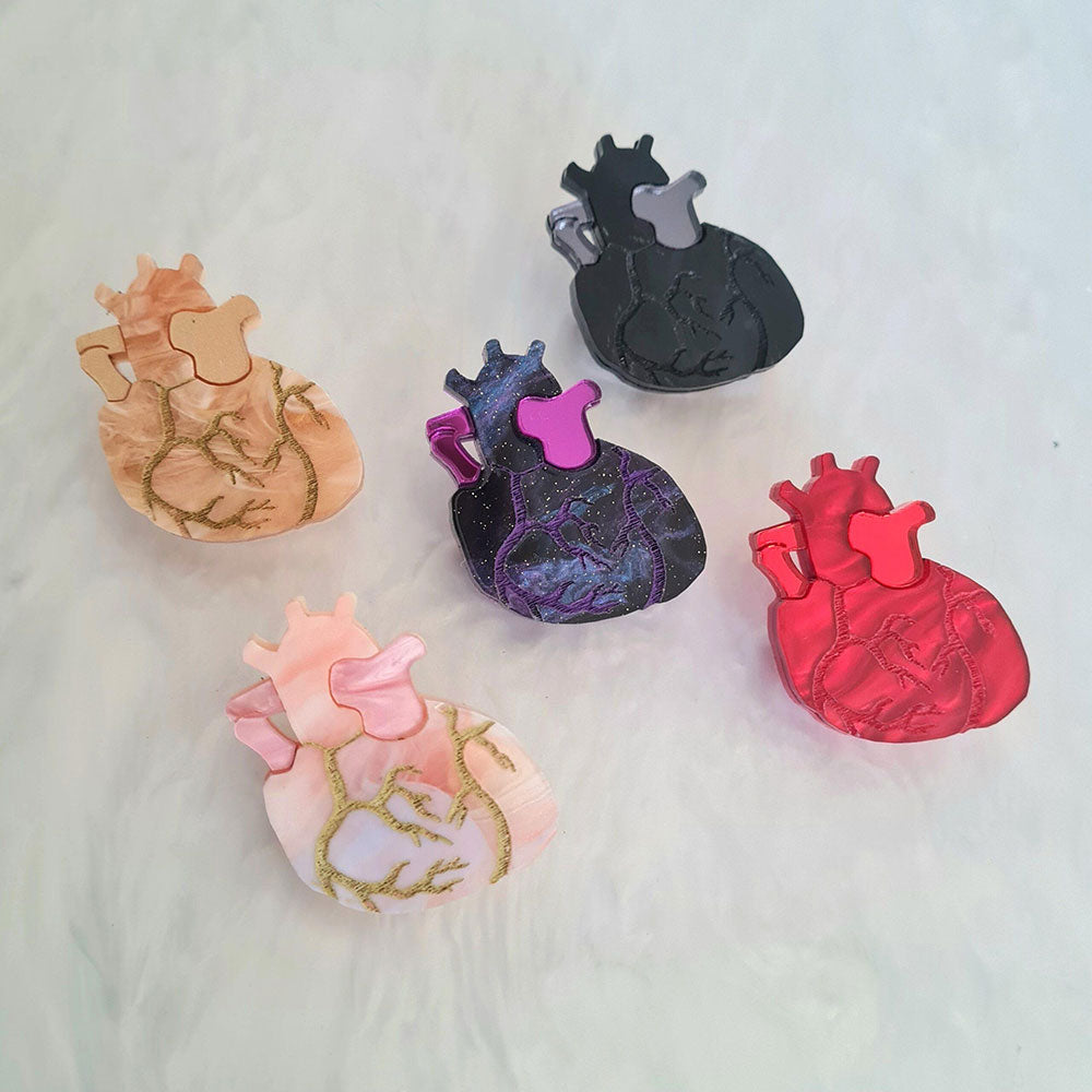 Anatomical Heart Pin Brooch - Five Colours by Cherryloco Jewellery 5