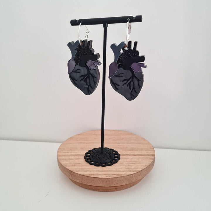 Anatomical Heart Statement Hoop Earrings by Cherryloco Jewellery 3