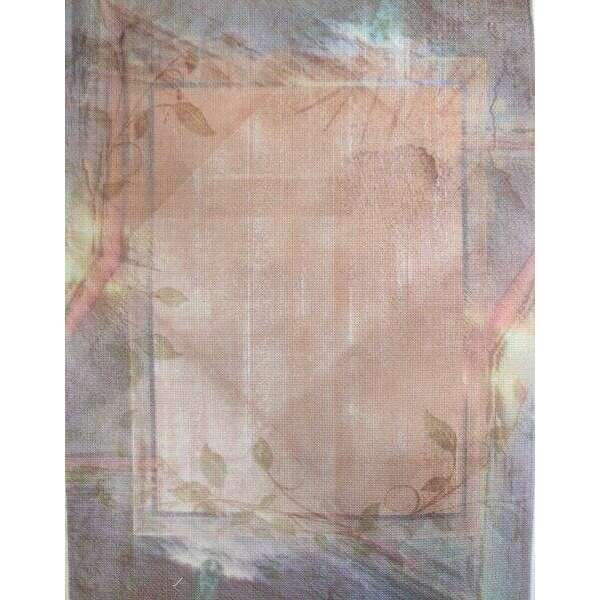 Antique Glow Designer Printed AIDA Fabric. Canvas for embroidery with an applied background  KF-1204A