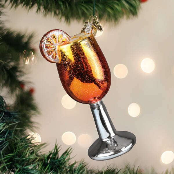 Old World Christmas Aperol Spritz Blown Glass Ornament