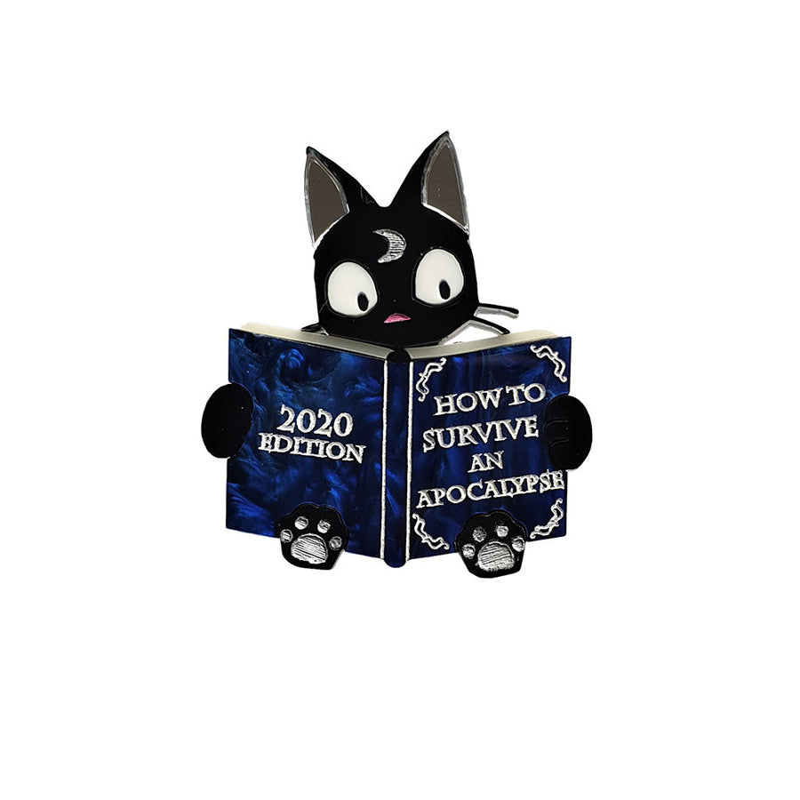Apocalypse Book Cat Brooch by Cherryloco Jewellery 1