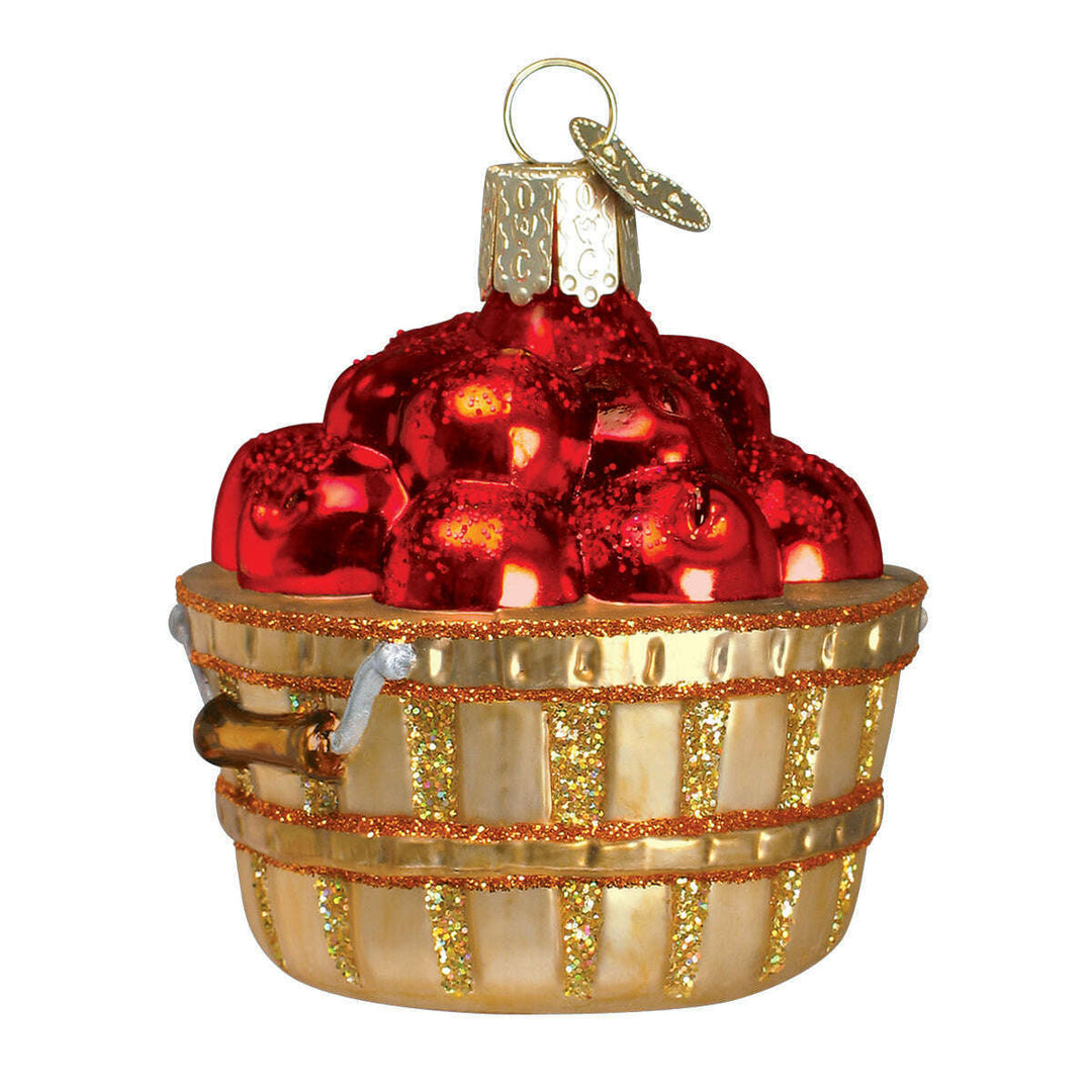 Old World Christmas Apple Basket Blown Glass Ornament