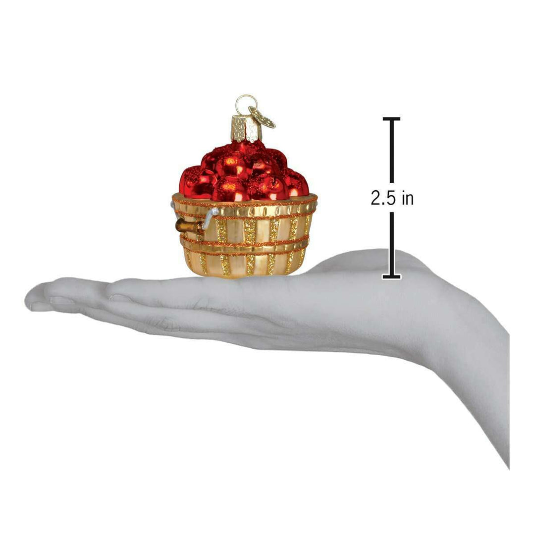 Old World Christmas Apple Basket Blown Glass Ornament