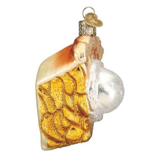 Old World Christmas Apple Pie a la Mode Blown Glass Ornament