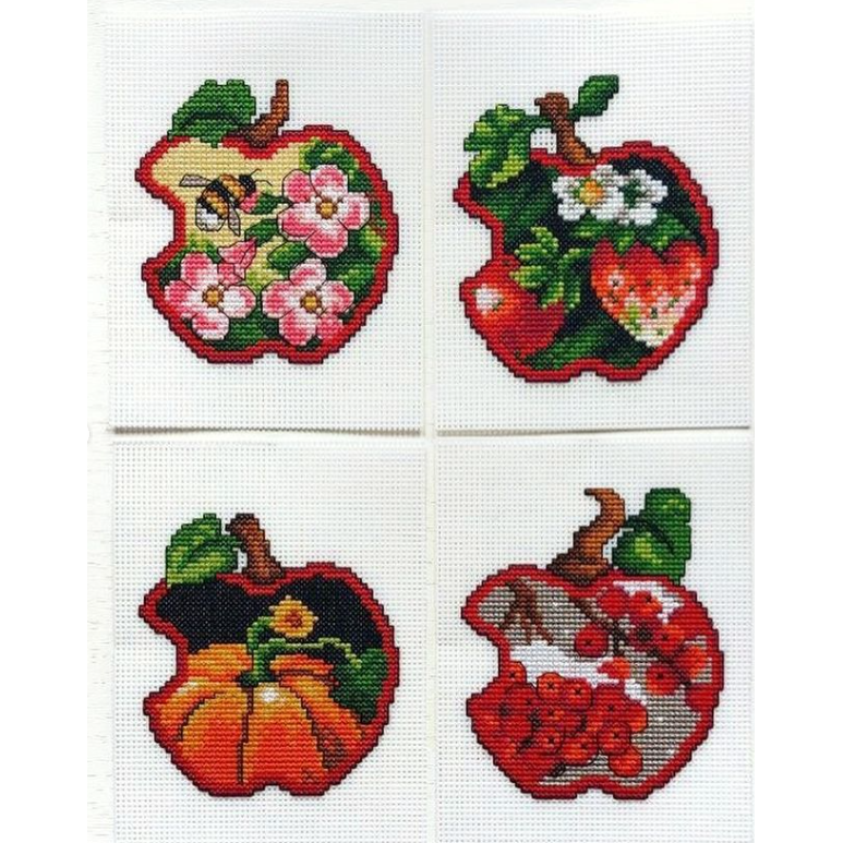 Apples - four seasons 168CS Counted cross stitch kit with plastic canvas