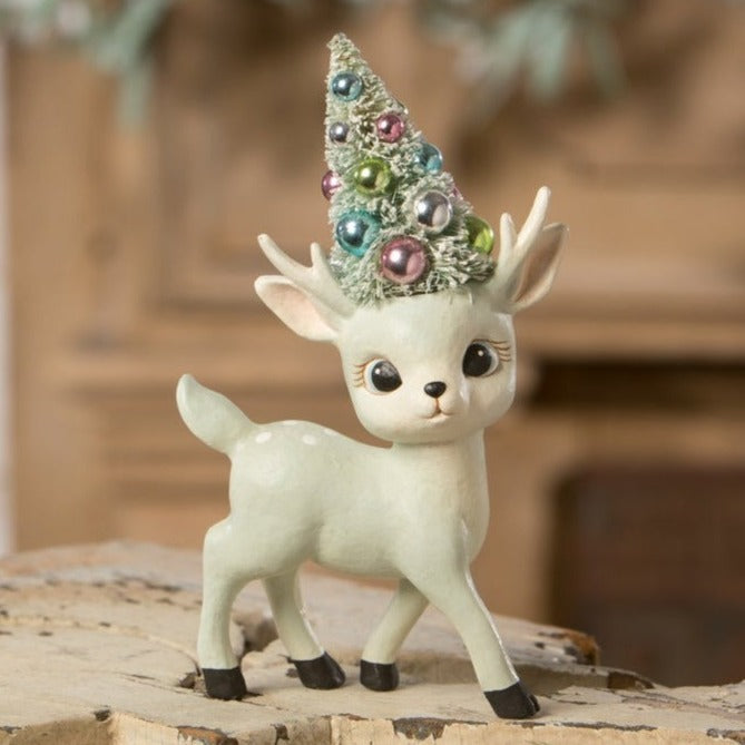 Aqua Reindeer with Tree by Bethany Lowe