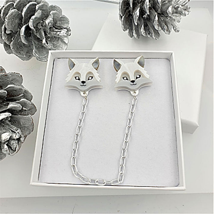 Arctic Fox Collar Clips by Cherryloco Jewellery 3