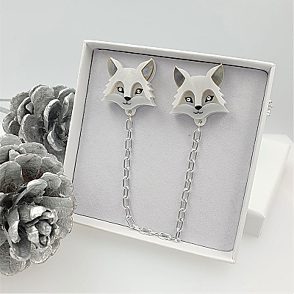Arctic Fox Collar Clips by Cherryloco Jewellery 2