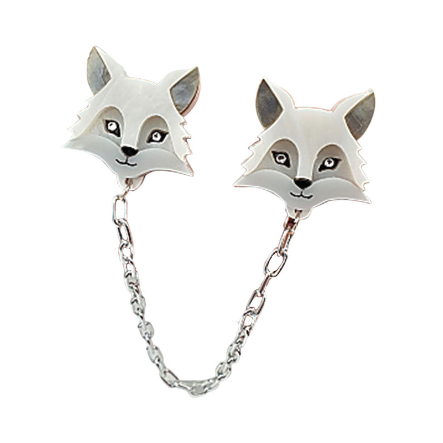 Arctic Fox Collar Clips by Cherryloco Jewellery 1