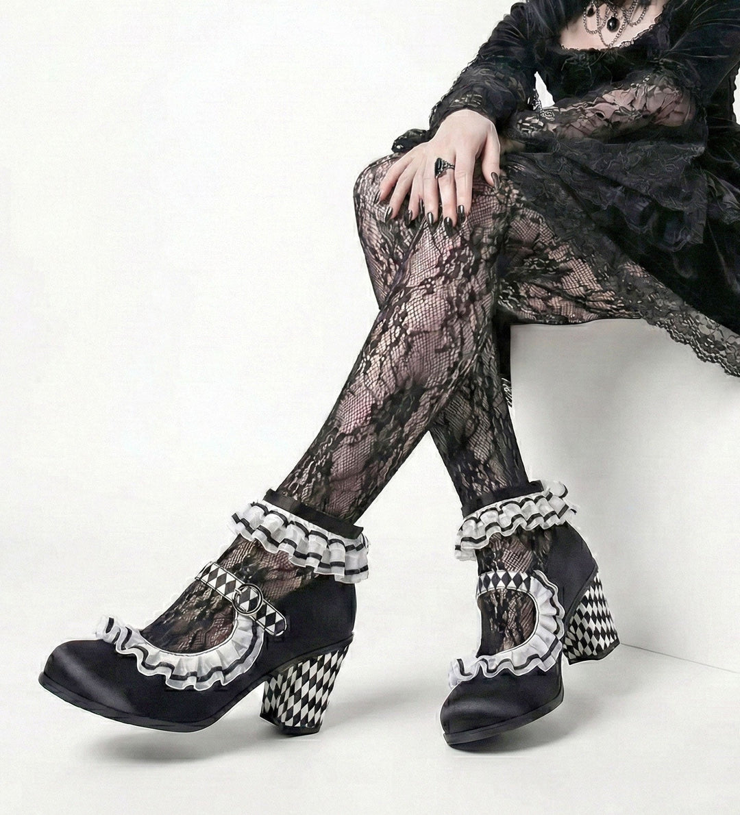 Chocolaticas® Mid Heels Arlequin Women's Mary Jane Pump