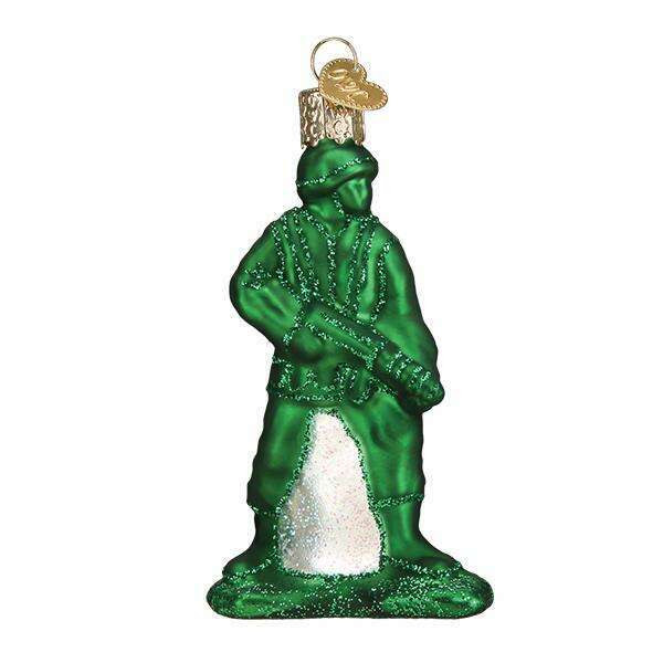 Old World Christmas Army Man Toy Blown Glass Ornament