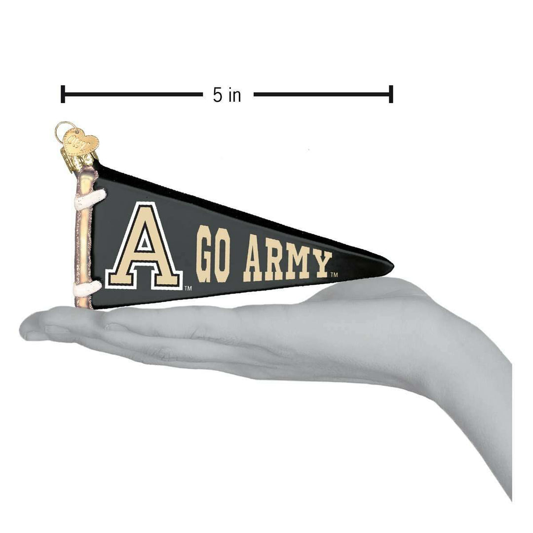 Old World Christmas Army Pennant Blown Glass Ornament