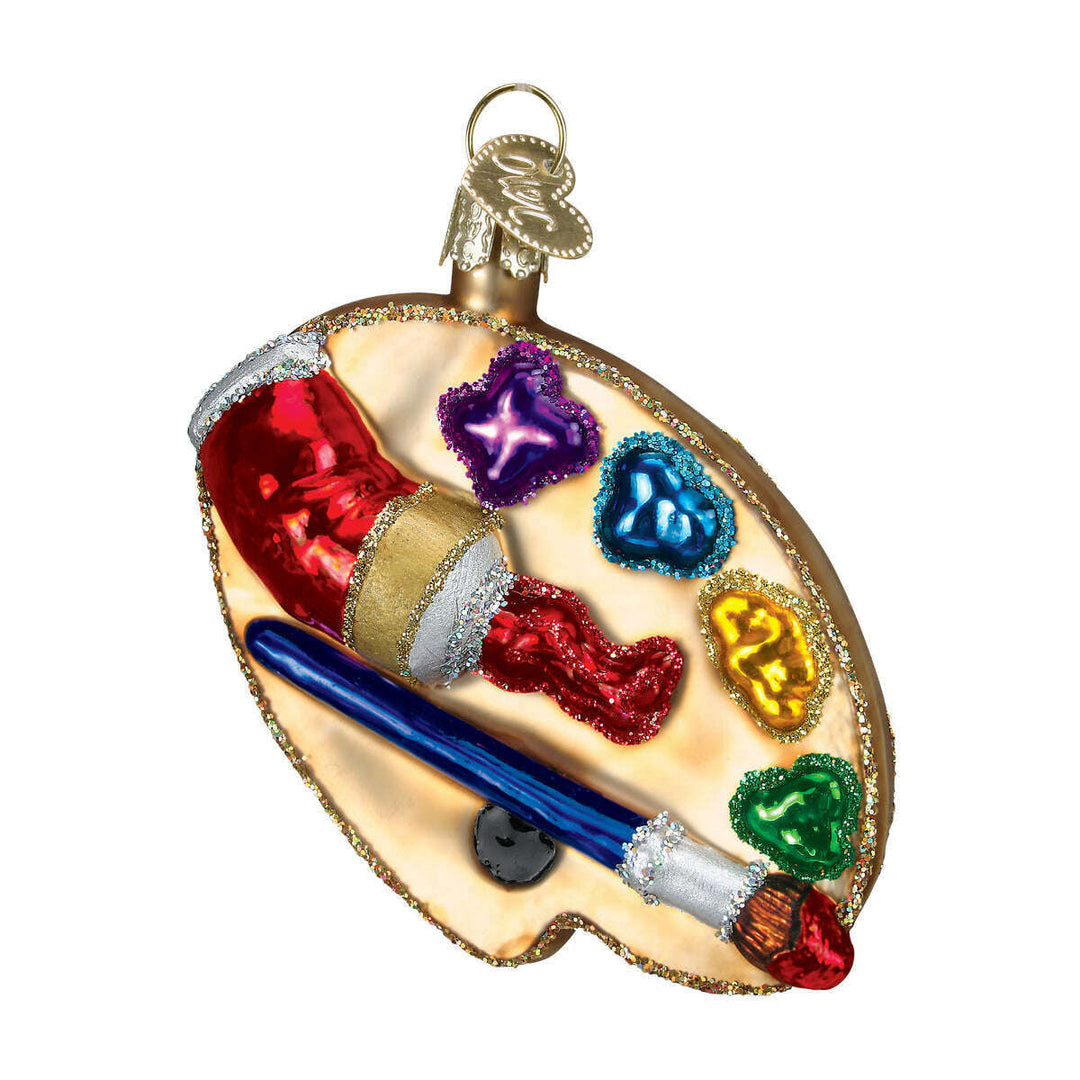Old World Christmas Artist's Palette Blown Glass Ornament