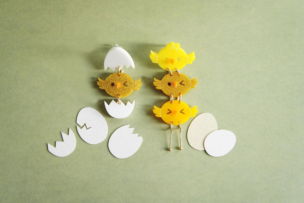Asymmetrical Chick Earrings by Laliblue - Quirks!