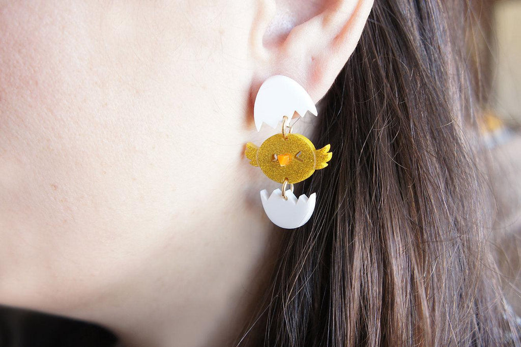 Asymmetrical Chick Earrings by Laliblue - Quirks!