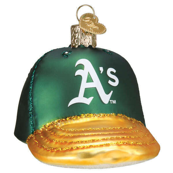 Old World Christmas Athletics Baseball Cap Blown Glass Ornament