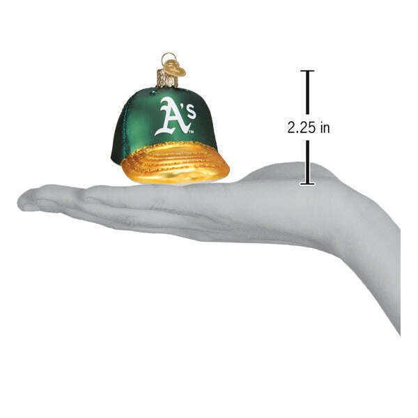 Old World Christmas Athletics Baseball Cap Blown Glass Ornament