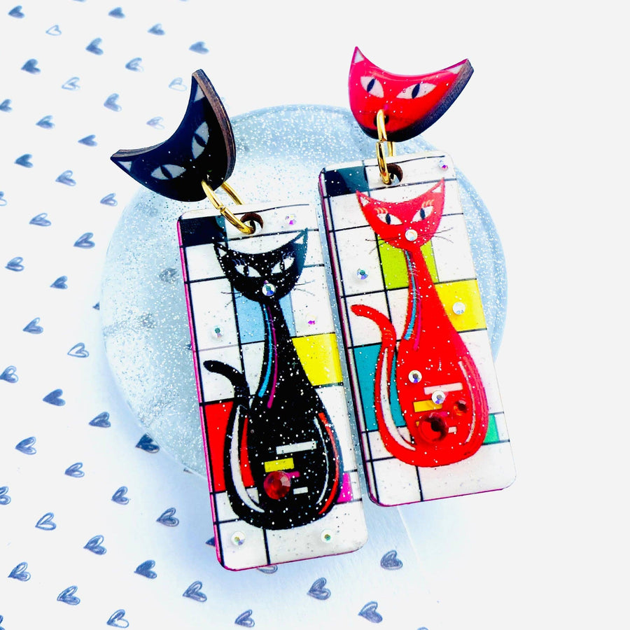 Atomic Cat Earrings by Rosie Rose Parker - Quirks!