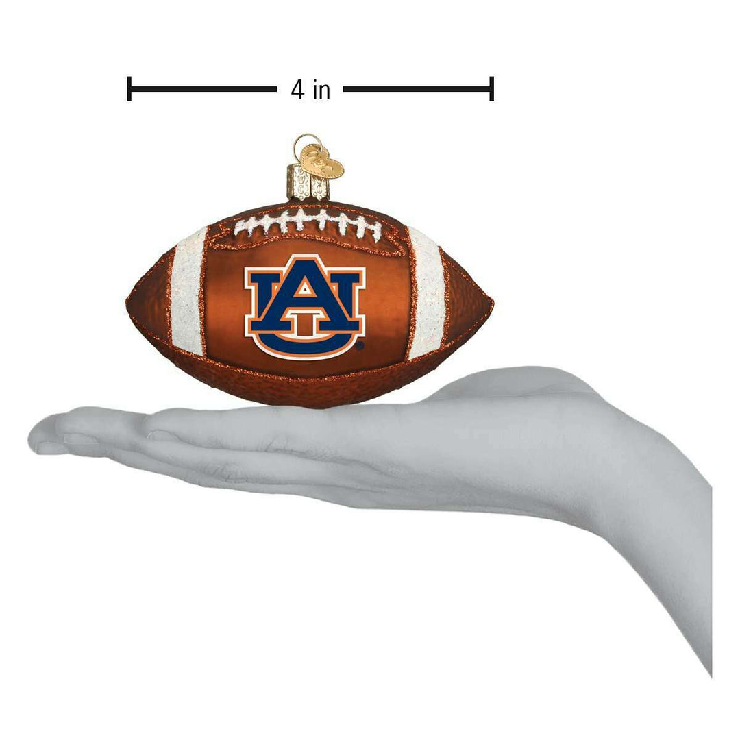 Old World Christmas Auburn Football Blown Glass Ornament