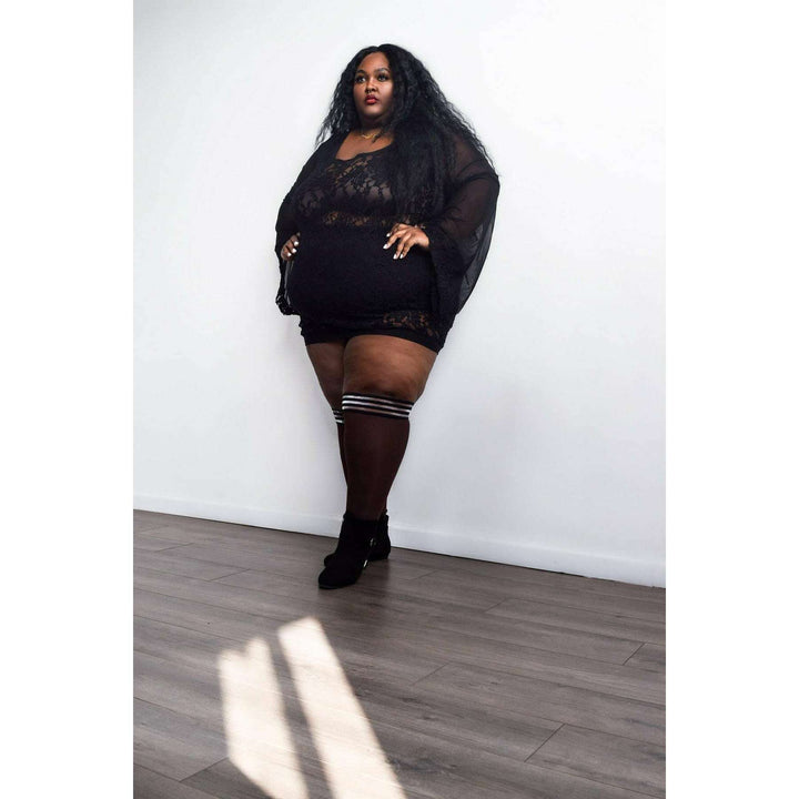 Autumn: Chocolate Opaque Thigh-Highs. Petite to Plus Size