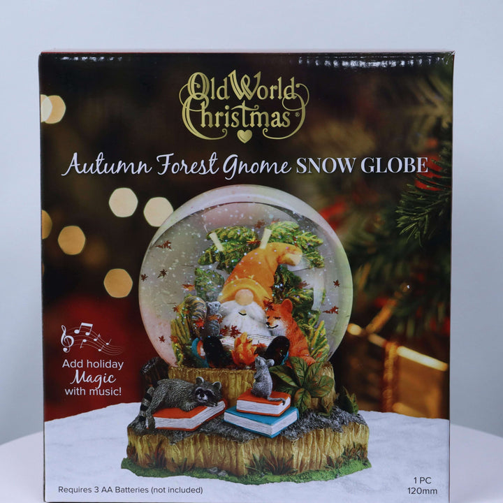 Old World Christmas Autumn Forest Gnome Snow Globe