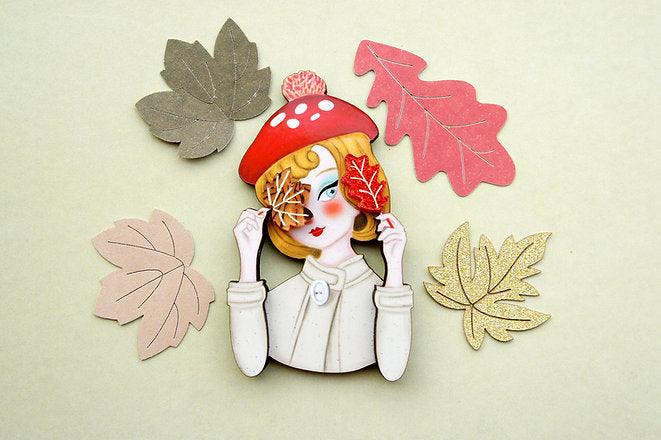 Autumn girl brooch by LaliBlue - Quirks!